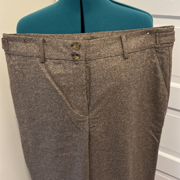 Talbots brown tweed trouser pants. Size 16. - Picture 2 of 5